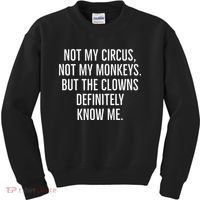 Not My Circus Not My Monkeys But The Clowns Definitely Know Kids Sweatshirt thumb 0