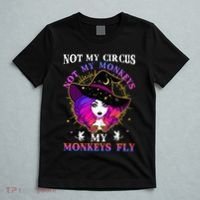 Not My Circus Not My Monkeys My Monkeys Fly Witch Halloween T-Shirt thumb 5