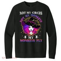 Not My Circus Not My Monkeys My Monkeys Fly Witch Halloween V.I.T. Fleece Crew Sweatshirt thumb 0