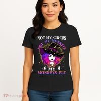 Not My Circus Not My Monkeys My Monkeys Fly Witch Halloween Women's T-Shirt thumb 4