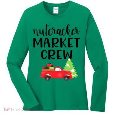 Nutcracker Market Crew Matching Christmas Shopping Women's Long Sleeve Shirt