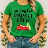 Nutcracker Market Crew Matching Christmas Shopping Women's T-Shirt thumb 2