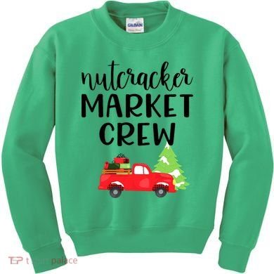 Nutcracker Market Crew Matching Christmas Shopping Kids Sweatshirt