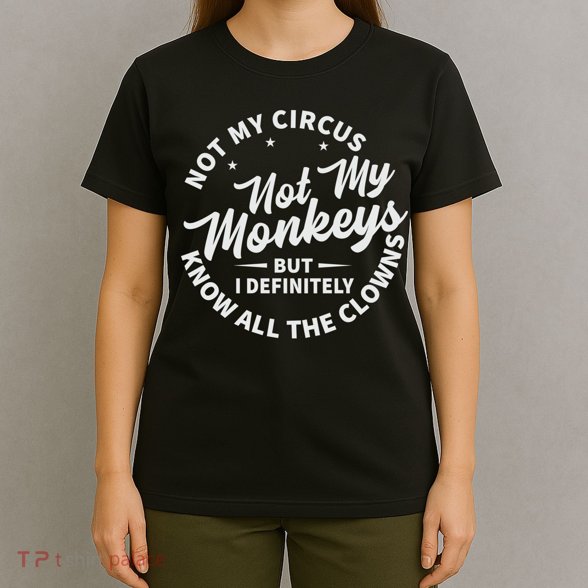 Not My Circus Not My Monkeys But I Definitely Know All The Clowns Funny Saying T-Shirt