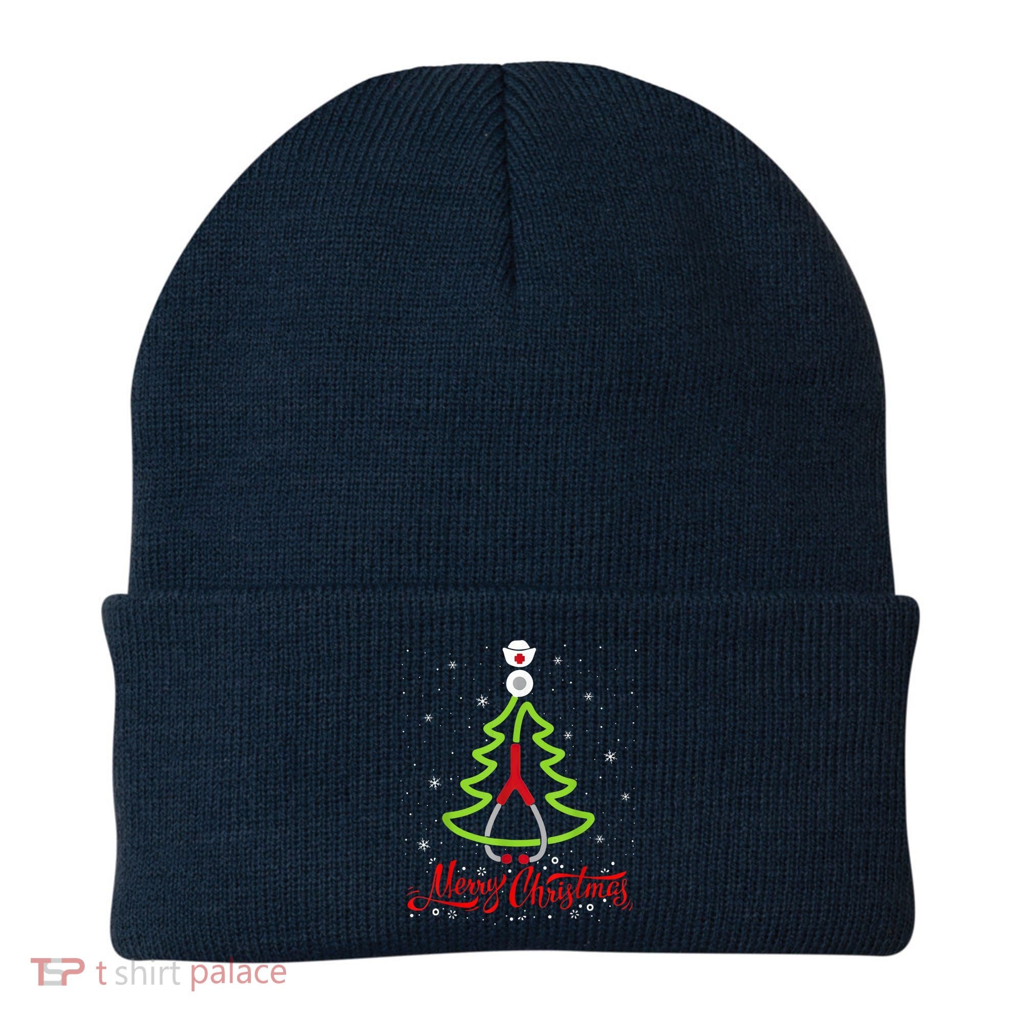 Nurse Merry Christmas Tree Stethoscope Xmas Nurse Christmas Beanie