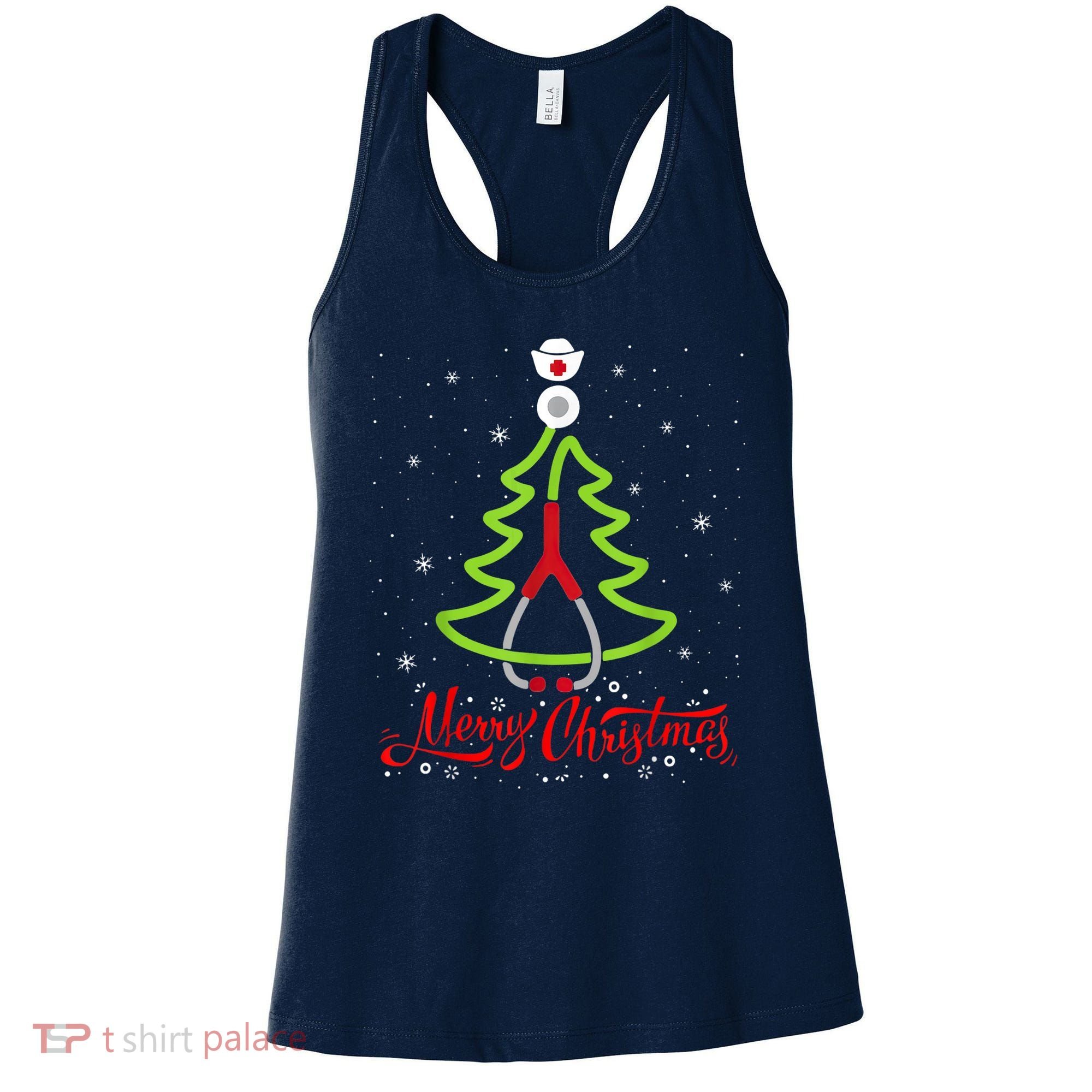 Nurse Merry Christmas Tree Stethoscope Xmas Nurse Christmas Women's Tank Top