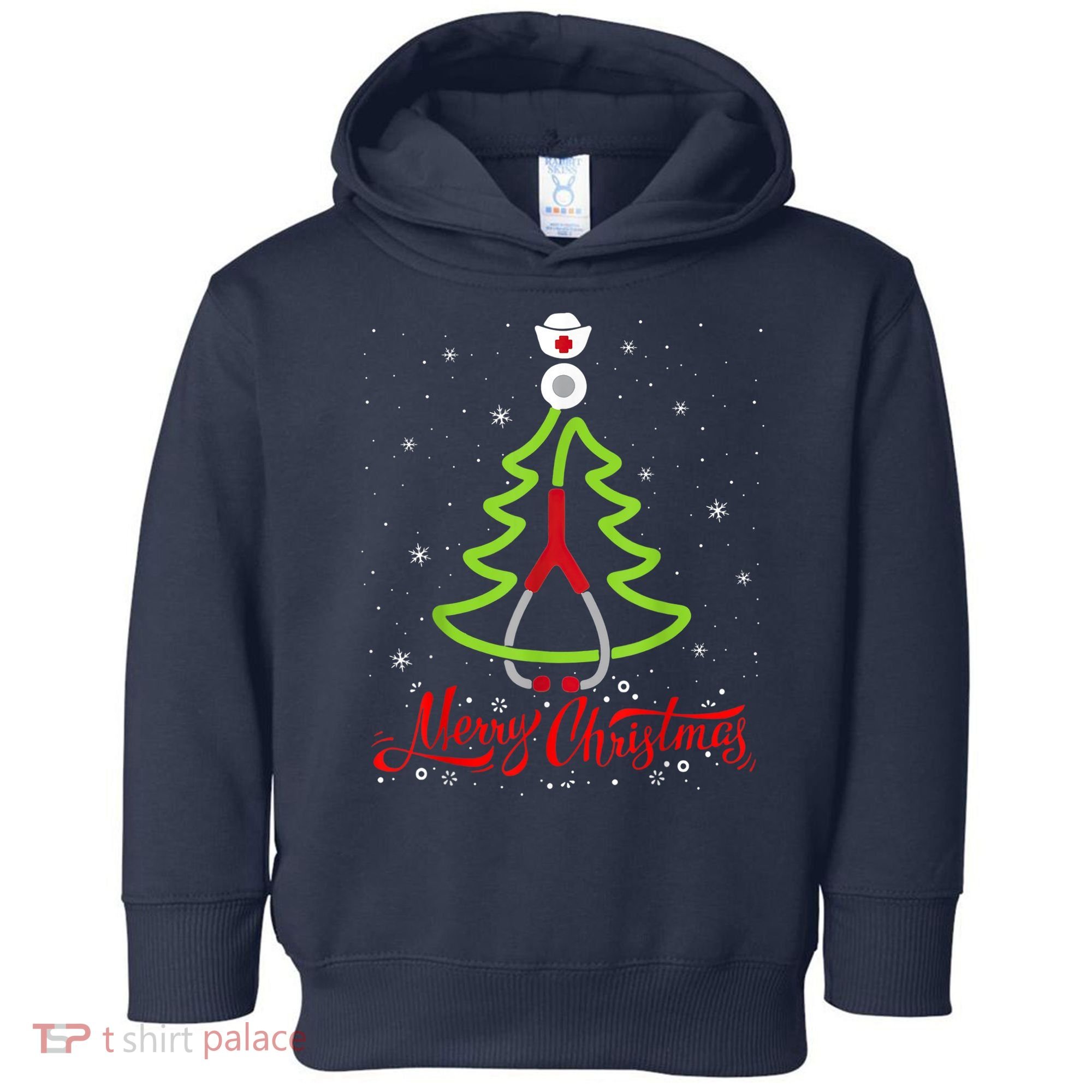 Nurse Merry Christmas Tree Stethoscope Xmas Nurse Christmas Toddler Hoodie