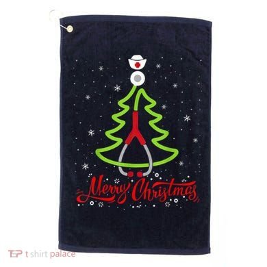 Nurse Merry Christmas Tree Stethoscope Xmas Nurse Christmas Golf Towel