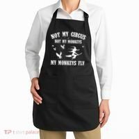 Not My Circus Not My Monkeys My Monkeys Fly Halloween Apron thumb 2