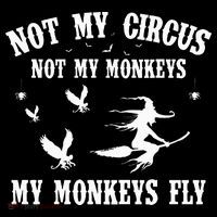 Not My Circus Not My Monkeys My Monkeys Fly Halloween Women's Hoodie thumb 2