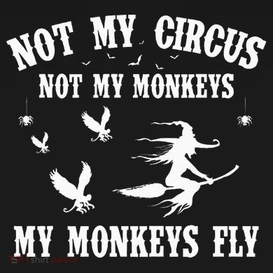 Not My Circus Not My Monkeys My Monkeys Fly Halloween Pom Pom 12in Knit Beanie
