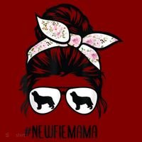Newfie Mom Dog Messy Bun Hair Glasses Newfoundland Dog Mom Hat thumb 2