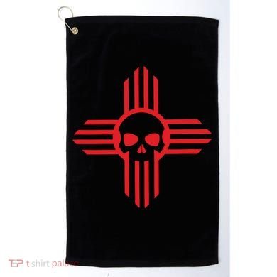 New Mexico Flag Zia Sun Skull State Pride Golf Towel