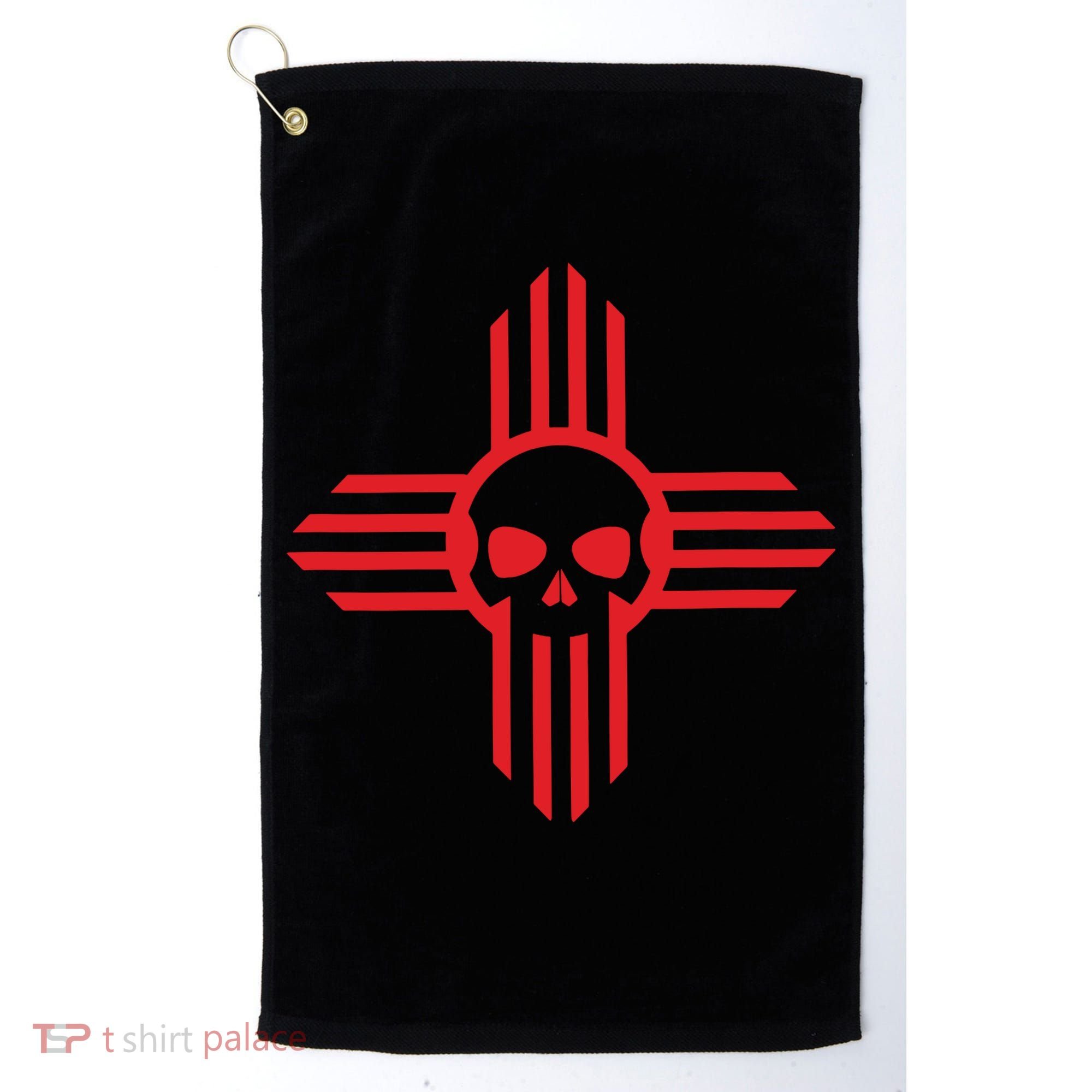 New Mexico Flag Zia Sun Skull State Pride Golf Towel