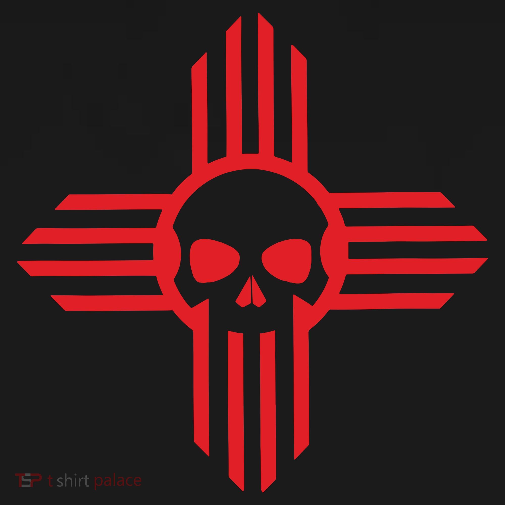 New Mexico Flag Zia Sun Skull State Pride Women's T-Shirt