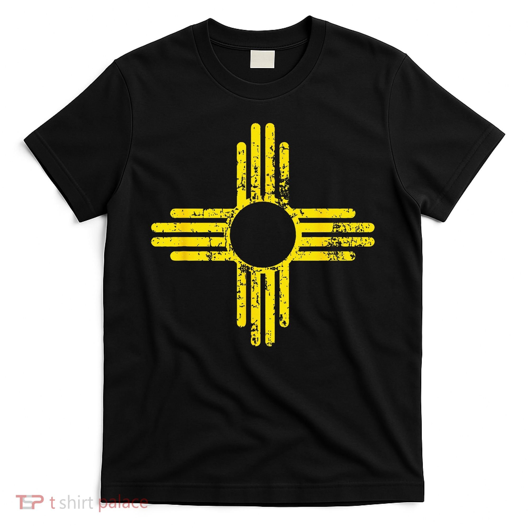 New Mexico Flag Distressed Yellow Zia Sun Alone T-Shirt