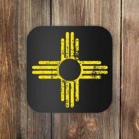 New Mexico Flag Distressed Yellow Zia Sun Alone Coaster thumb 0
