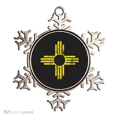 New Mexico Flag Distressed Yellow Zia Sun Alone Ornament