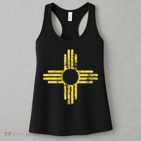 New Mexico Flag Distressed Yellow Zia Sun Alone Women's Tank Top thumb 3