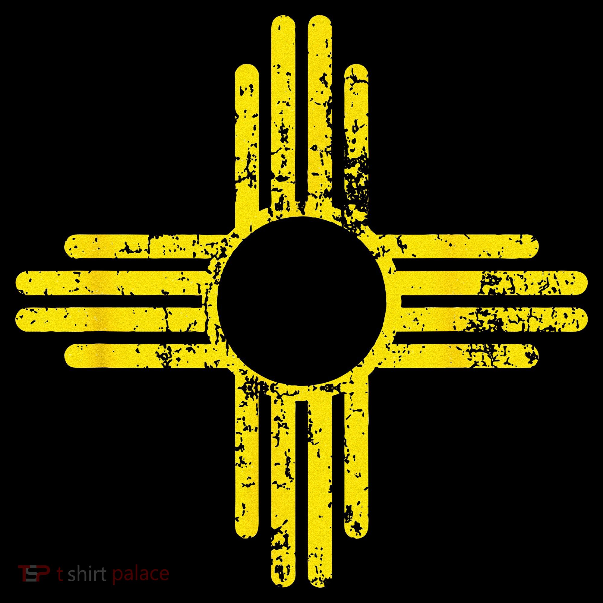 New Mexico Flag Distressed Yellow Zia Sun Alone Women's Tank Top
