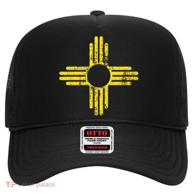 New Mexico Flag Distressed Yellow Zia Sun Alone Hat