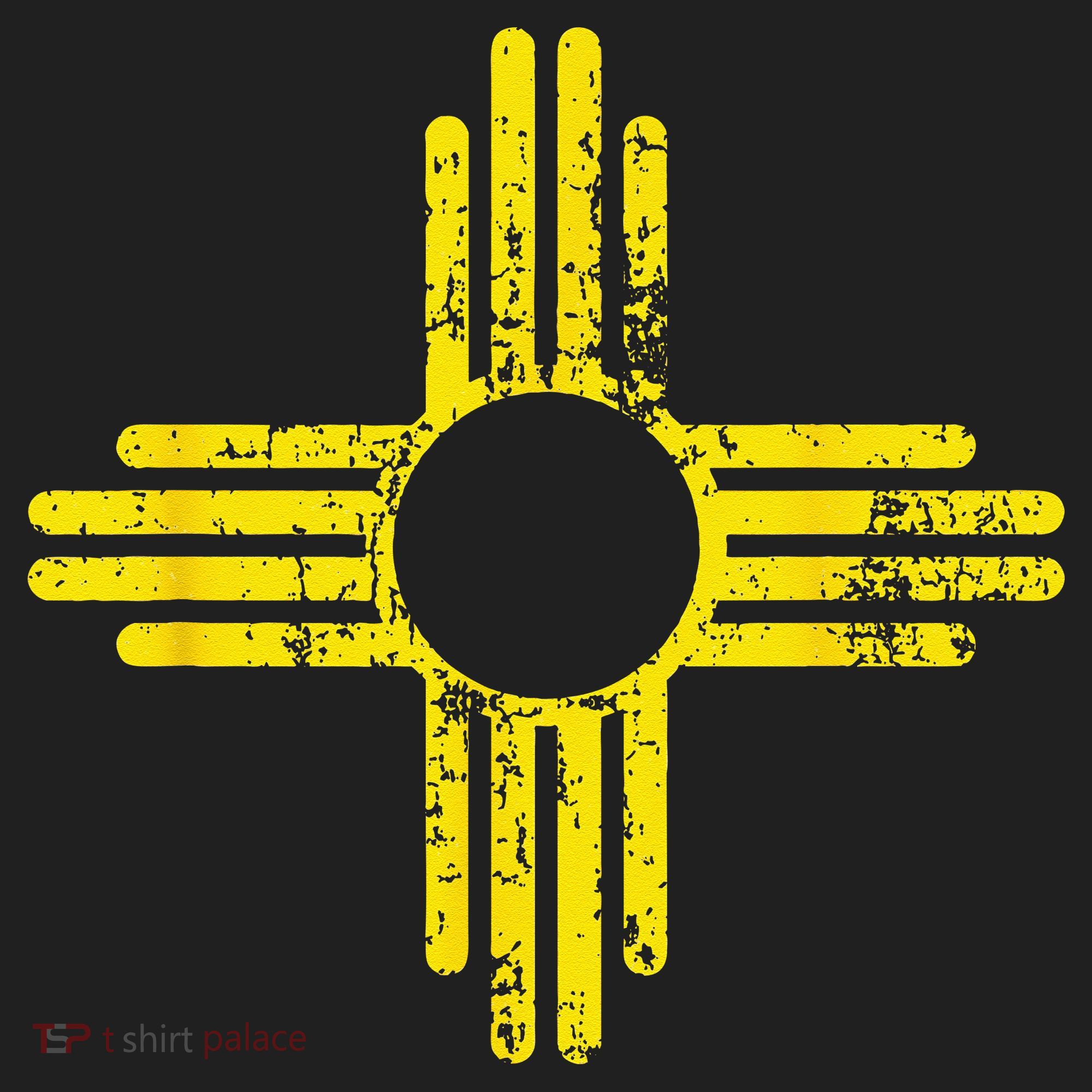 New Mexico Flag Distressed Yellow Zia Sun Alone Hat