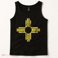 New Mexico Flag Distressed Yellow Zia Sun Alone Tank Top thumb 2