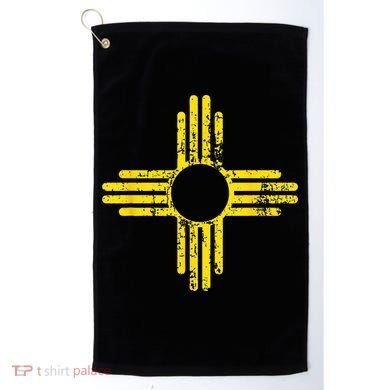 New Mexico Flag Distressed Yellow Zia Sun Alone Golf Towel