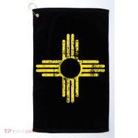 New Mexico Flag Distressed Yellow Zia Sun Alone Golf Towel thumb 0