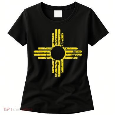 New Mexico Flag Distressed Yellow Zia Sun Alone Women's T-Shirt