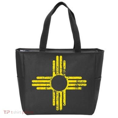 New Mexico Flag Distressed Yellow Zia Sun Alone Tote Bag