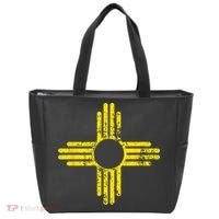 New Mexico Flag Distressed Yellow Zia Sun Alone Tote Bag thumb 0