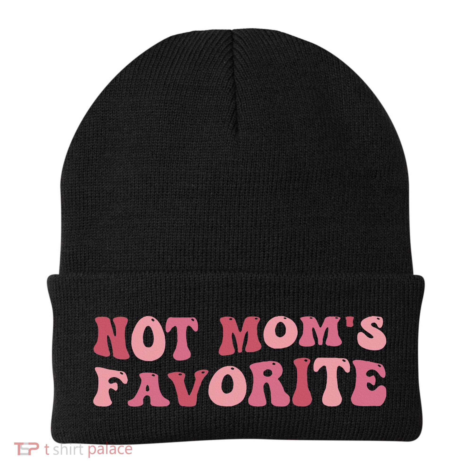 Not Mom's Favorite Funny Daughter Son Groovy Favorite Child Beanie