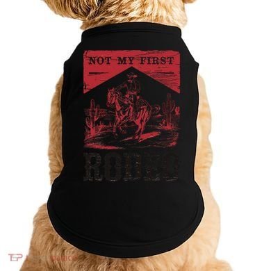 Not My First Rodeo Vintage Bronc Riding Cowboy Rodeo Gift Doggie Tank