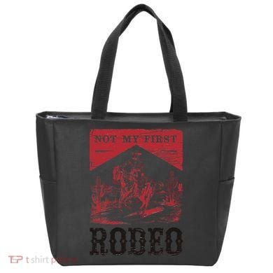 Not My First Rodeo Vintage Bronc Riding Cowboy Rodeo Gift Tote Bag