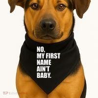 No My First Name Aint Baby Funny USA-Made Doggie Bandana thumb 1