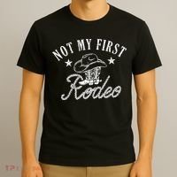 Not My First Vintage Rodeo Riding Horse Bronc Cow Boots T-Shirt thumb 3