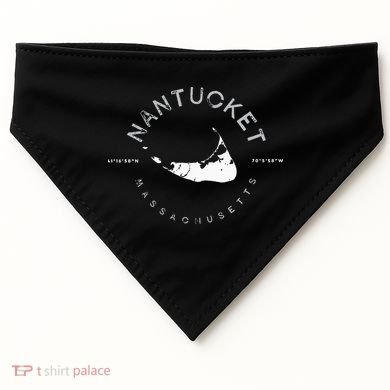 Nantucket Massachusetts Graphic USA-Made Doggie Bandana