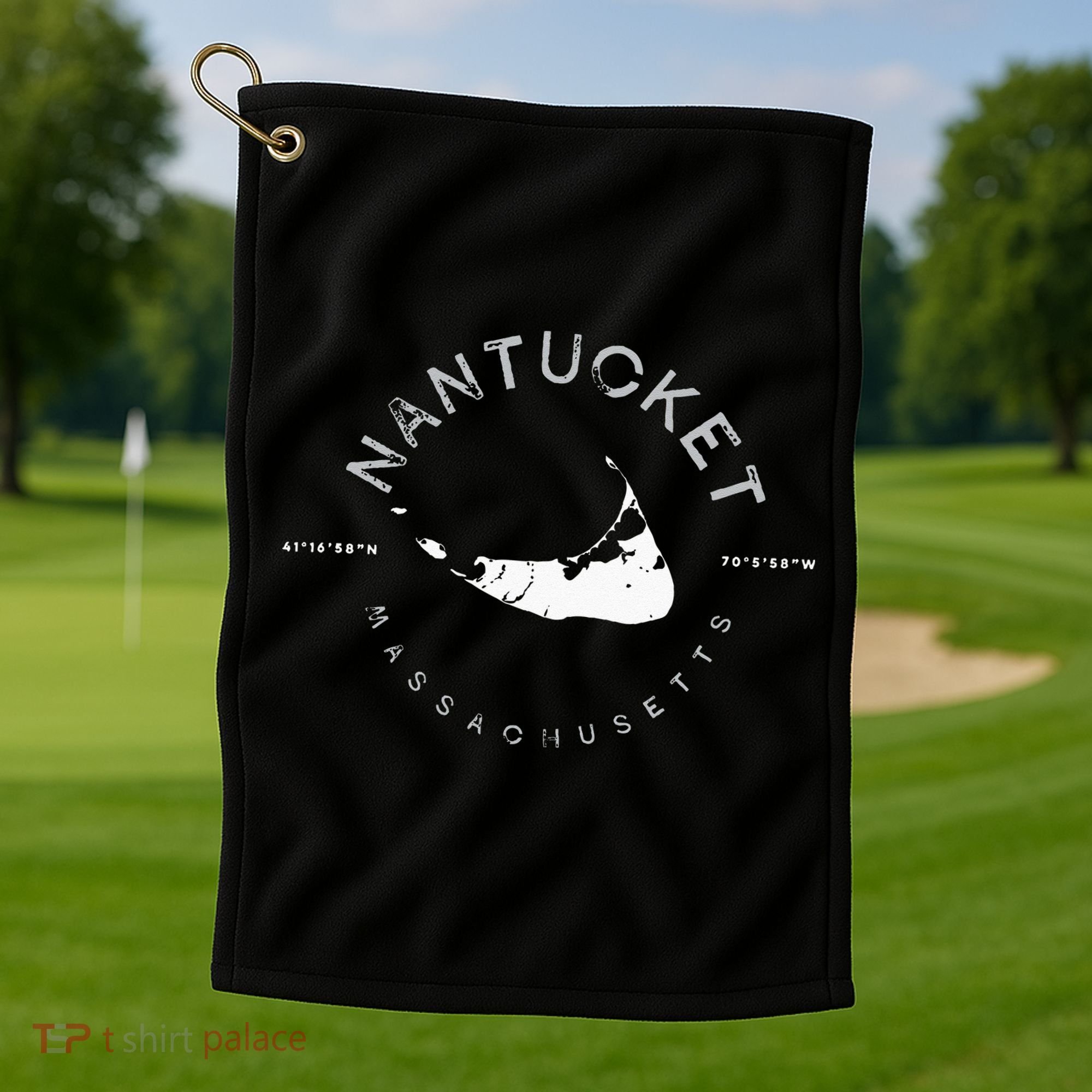 Nantucket Massachusetts Graphic Golf Towel