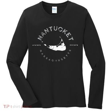 Nantucket Massachusetts Graphic Women's Long Sleeve Shirt