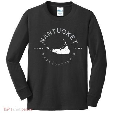 Nantucket Massachusetts Graphic Kids Long Sleeve Shirt