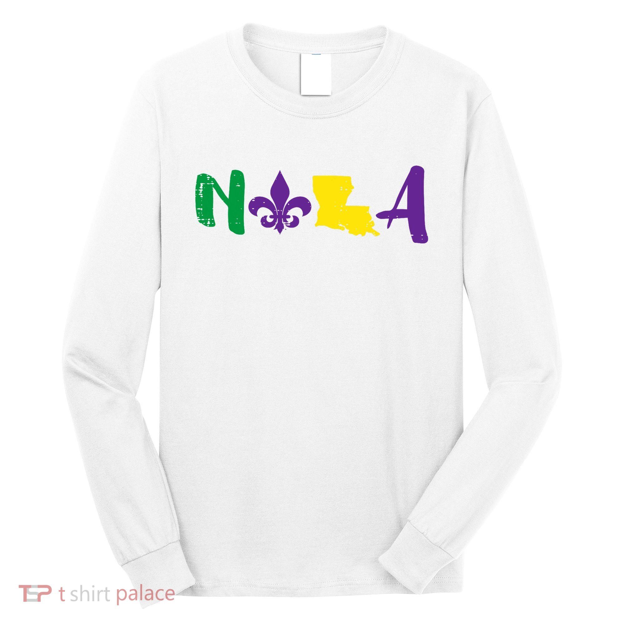 Nola Mardi Gras Jester New Orleans Louisiana Carnival Gift Long Sleeve Shirt