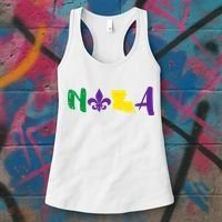 Nola Mardi Gras Jester New Orleans Louisiana Carnival Gift Women's Tank Top thumb 3