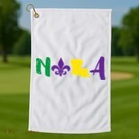 Nola Mardi Gras Jester New Orleans Louisiana Carnival Gift Golf Towel thumb 1