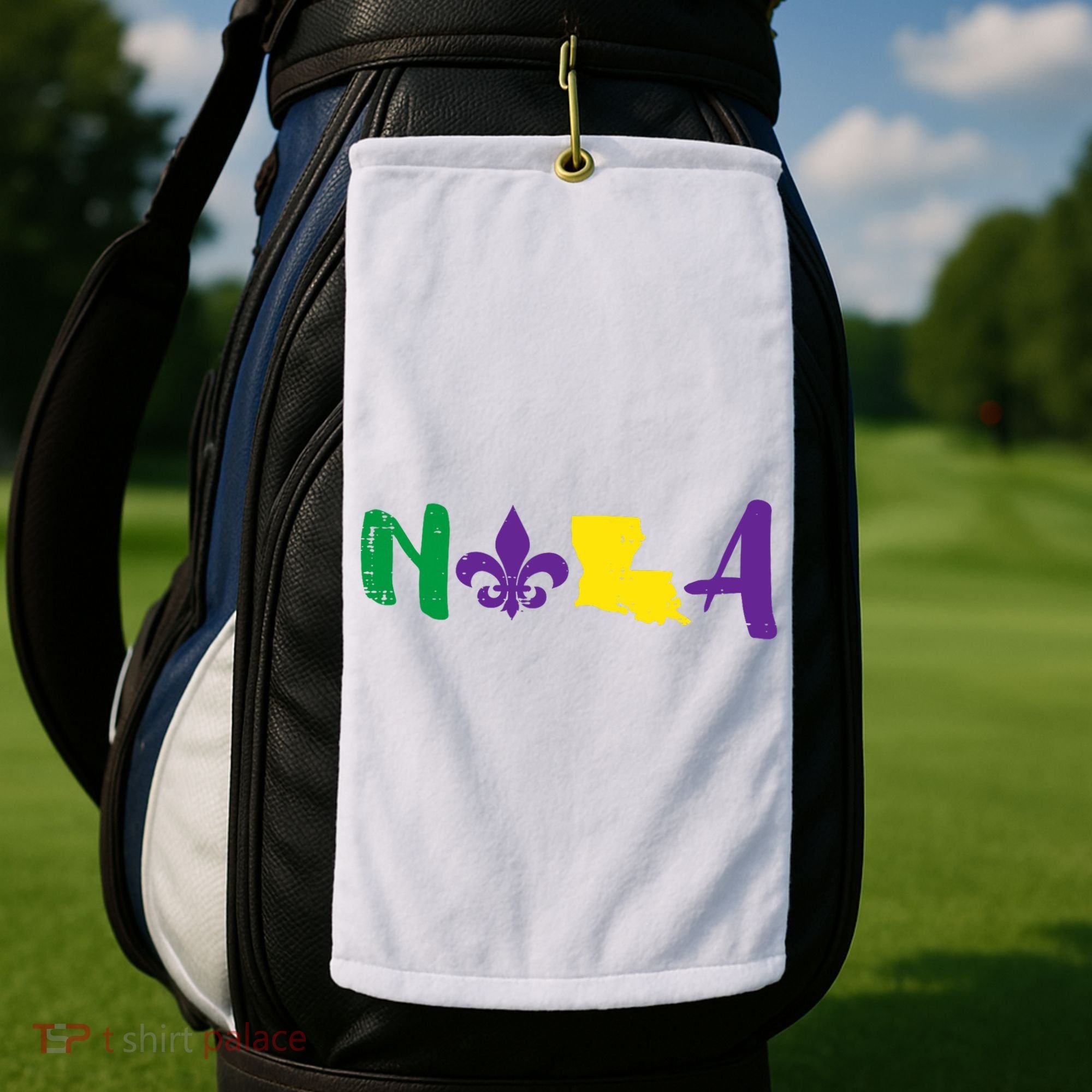 Nola Mardi Gras Jester New Orleans Louisiana Carnival Gift Golf Towel