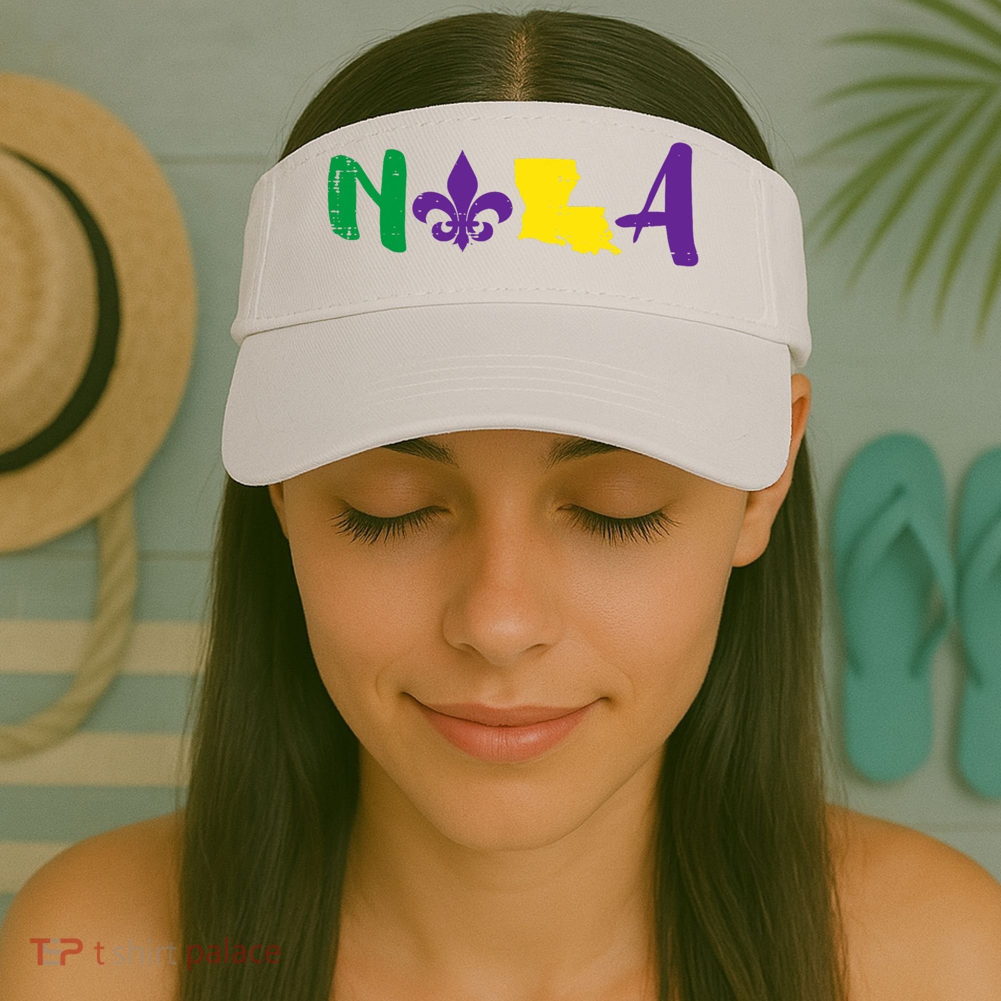 Nola Mardi Gras Jester New Orleans Louisiana Carnival Gift Visor
