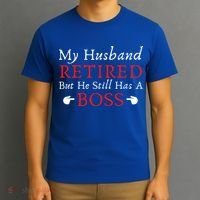 Novelty My Husband Retired Veteran's Wife Pun Saying Saying Cute Gift T-Shirt thumb 3