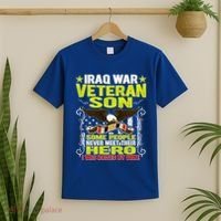 Never Meet Hero I Was Raised By Mine Proud Iraq Veteran Son Meaningful Gift T-Shirt thumb 2