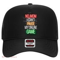 No Mom I CanT Pause My Online Game Funny Gamer Hat thumb 0