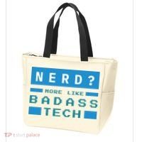 Nerd More Like Badass Tech Tote Bag thumb 3